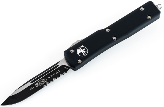 Microtech 148-2T UTX-70 S/E Black Handle Black Blade
